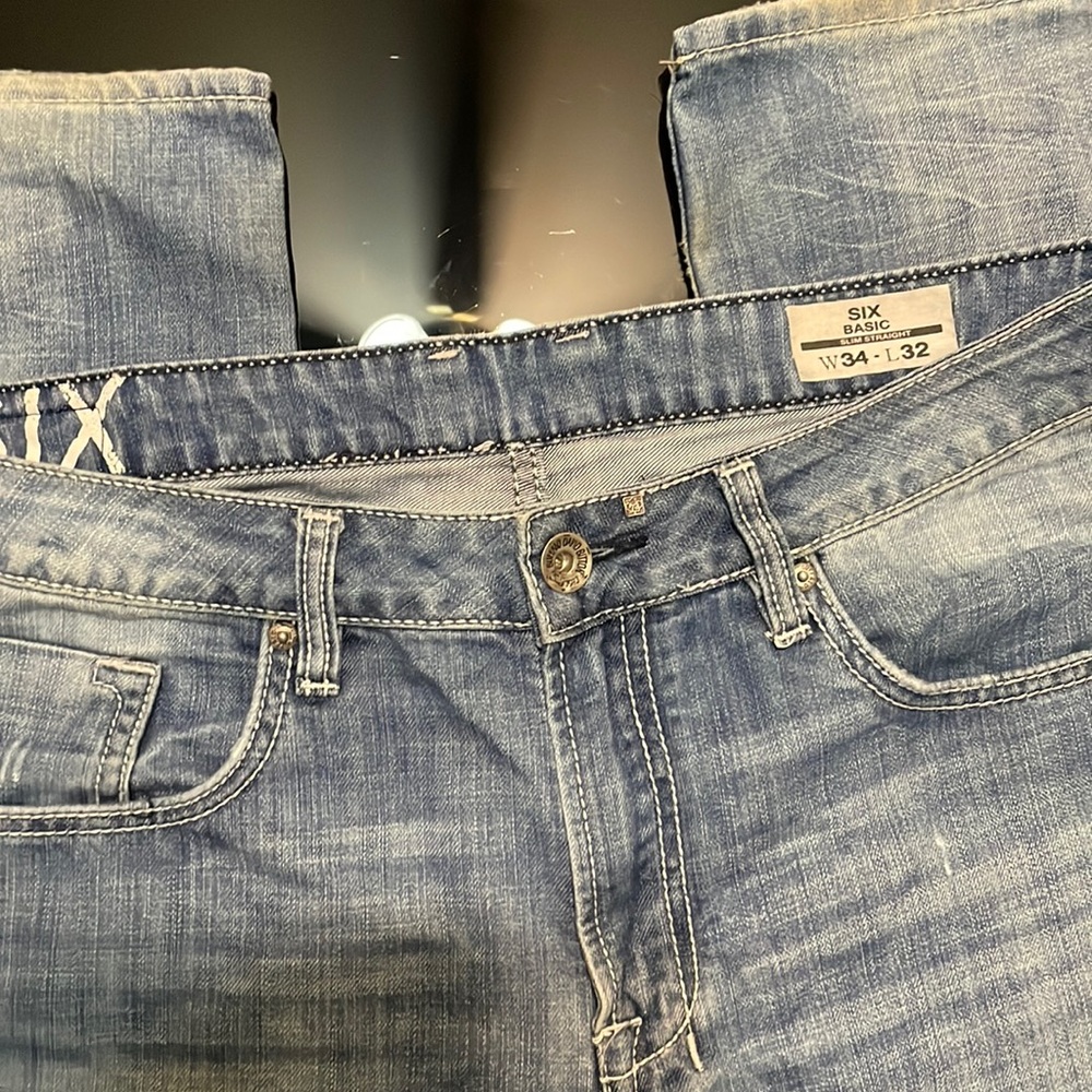 Buffalo David Bitton six basic slim straight jeans 34x32